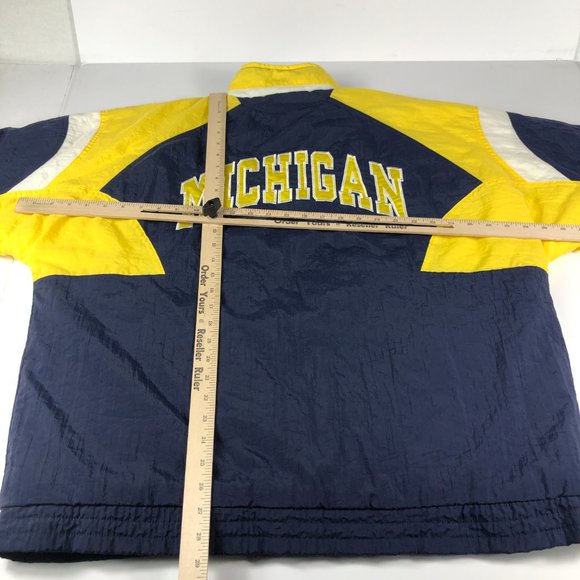 VTG 90s Apex One Michigan Wolverines Jacket Adult Extra Large Blue Full Zip Coat - Picture 10 of 12